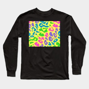 Multi-Color Leopard on Yellow Long Sleeve T-Shirt